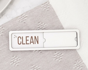 Clean Dirty Sliding Dishwasher Magnet | Clean Or Dirty Dishes Sign | Modern White Kitchen Decor Farmhouse | Kitchen Housewarming Gift