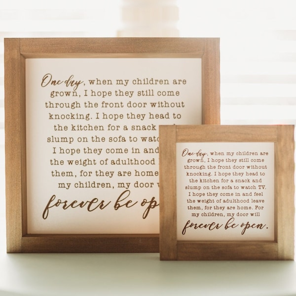 One Day When My Children Are Grown Sign | Empty Nest Quote Wood Framed Farmhouse Style Decor | Gift For Parents Moving Out Empty Nesters