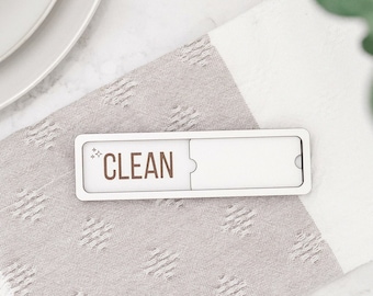 Clean Dirty Sliding Dishwasher Magnet | Clean Or Dirty Dishes Sign | Modern White Kitchen Decor Farmhouse | Kitchen Housewarming Gift