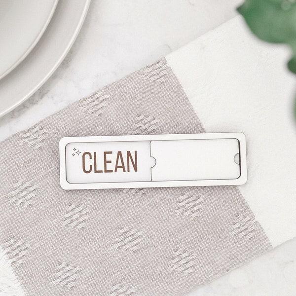 Clean Dirty Sliding Dishwasher Magnet | Clean Or Dirty Dishes Sign | Modern White Kitchen Decor Farmhouse | Kitchen Housewarming Gift