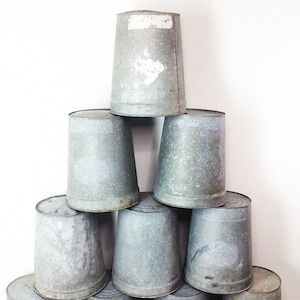 1 Vintage Galvanized Metal Bucket | Planter For All Seasons | Farmhouse Galvanized Decor | Old Reclaimed Sap Bucket Handpicked Damron Decor