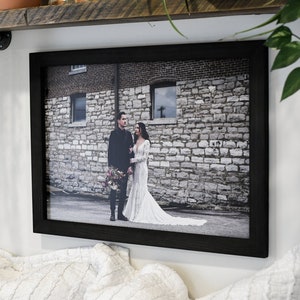 Wood Framed Photo | Large Custom Picture Print | Farmhouse Family Wedding Anniversary Image Printed | Your Custom Photo Personalized Sign