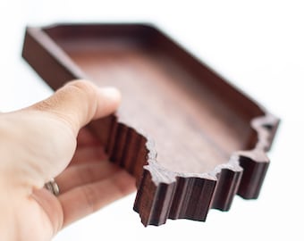 Bandeja de madera con forma de estado / Elige tu bandeja multiusos con forma de estado / Regalo para decoración del hogar / Plato de madera para joyas