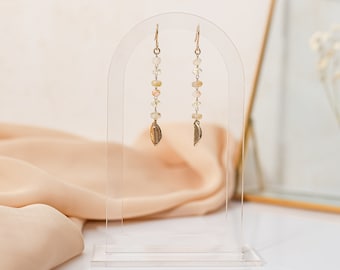 Tall Open Arch Acrylic Earring Display | 1 Pair Dangling Earring Holder Product Photography | Minimalist Modern Clear Jewelry Photo Prop