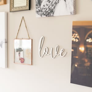 Love Sign | Love Word Cut Out | Love Laser Cutout | Love Bedroom Sign Gallery Wall Sign Wall Art Decor | Modern Farmhouse Love Script Word