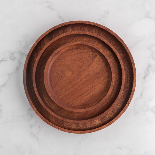 Round Wood Tray Etsy