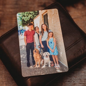 Billetera de metal personalizada con foto/Regalo para el Día del Padre con foto impresa/Regalo premium para papá de niños personalizado con escritura a mano
