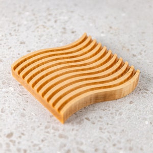 Square Maple Wood Wavy Board Display Modern Boho Decor | Wooden Wave ...