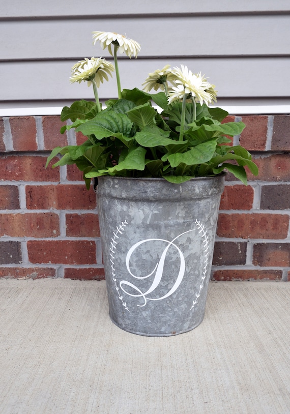 Personalized Galvanized Metal Bucket Planter Custom Flower - Galvanized Wall Bucket Planter Personalized Galvanized Metal Bucket Planter Custom Flower - Galvanized Wall Bucket Planter
