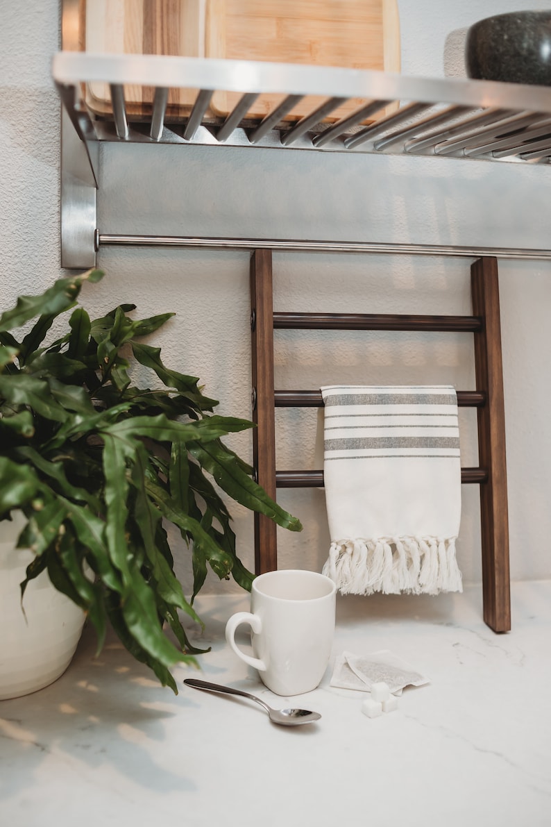 Tea Towel Mini Ladder Modern Rustic Farmhouse Kitchen or - Etsy