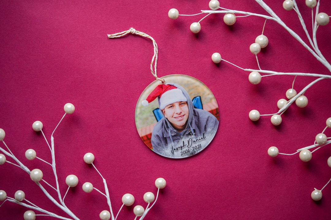 Memorial Ornament Acrylic Photo Christmas Ornament Custom Personalized ...