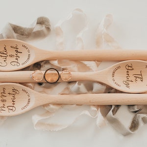 The Perfect Mix Mr. And Mrs. Wood Mixing Spoon Personalized Custom Last Name Wedding Gift Laser Engraved Wood Spoon Bridal Shower Gift image 8