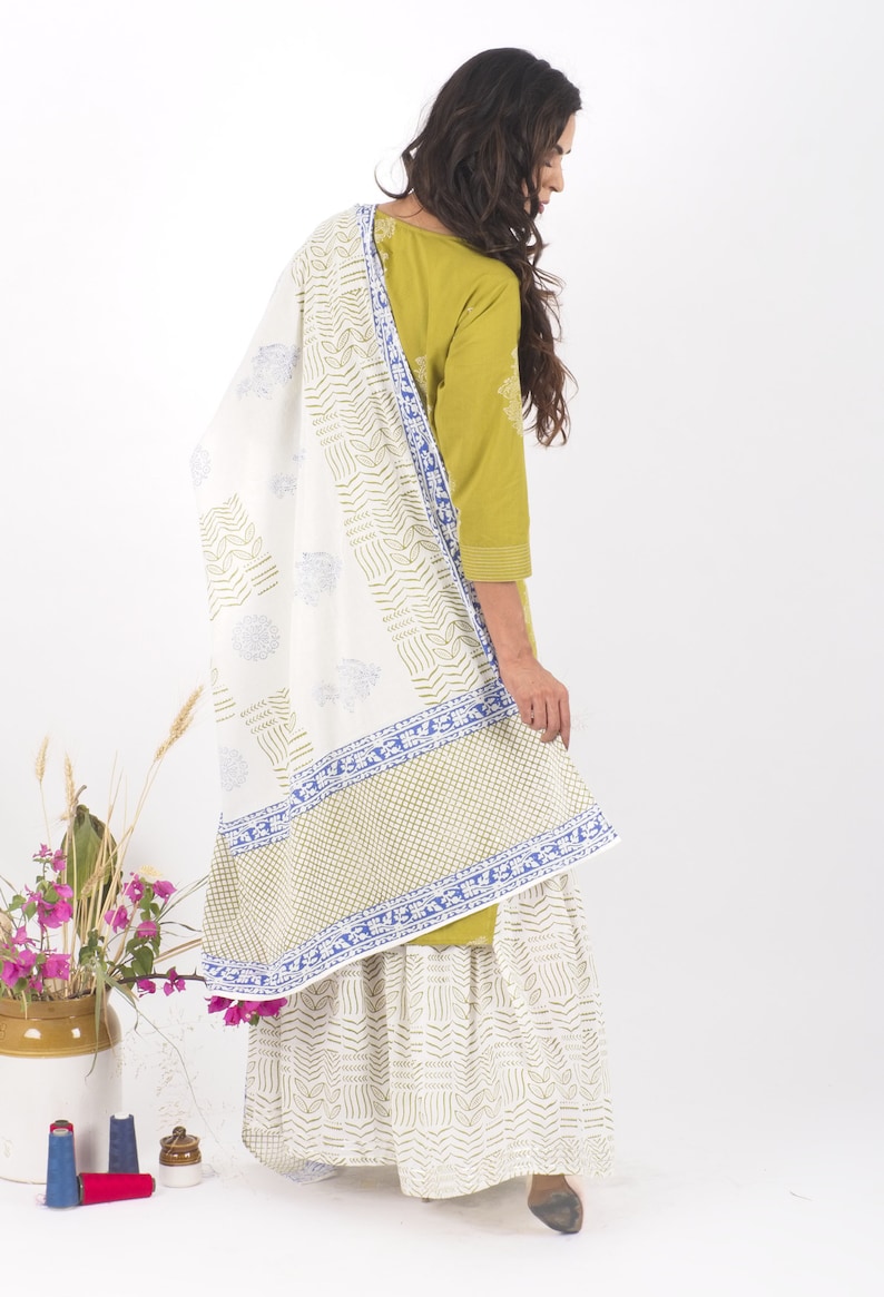 Mehendi Cotton Sharara Set