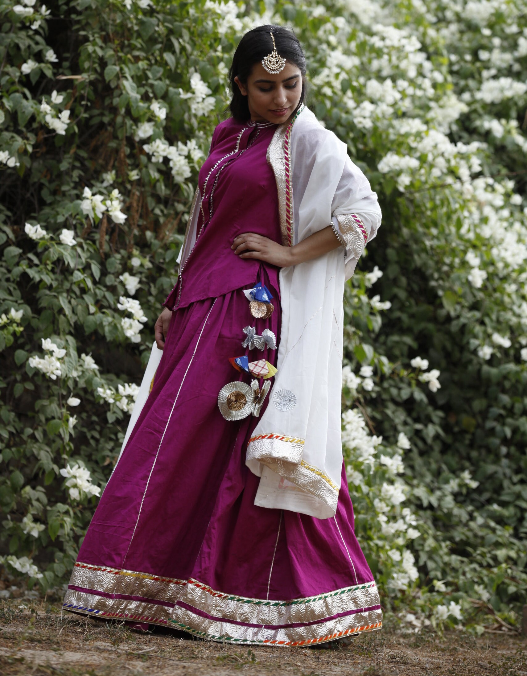 plum lehenga