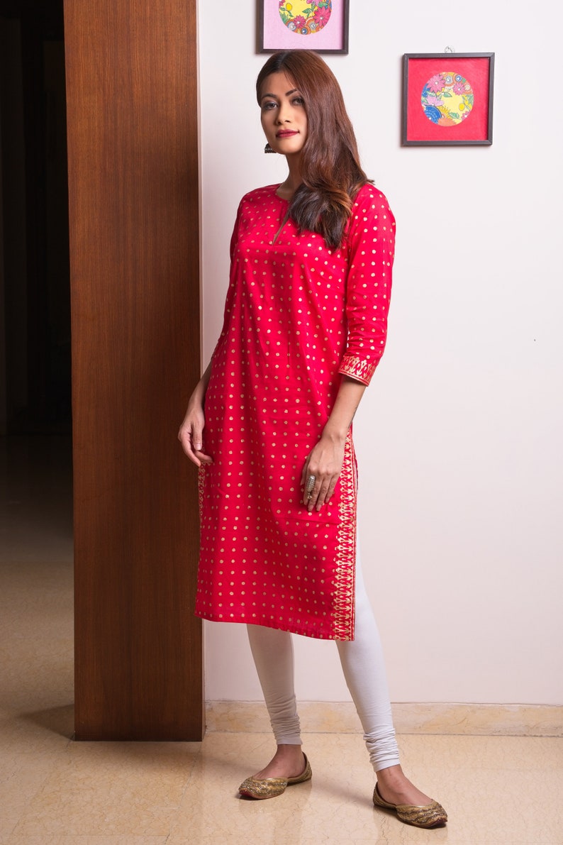 Comfort Gold Kurta with Star Buttons
