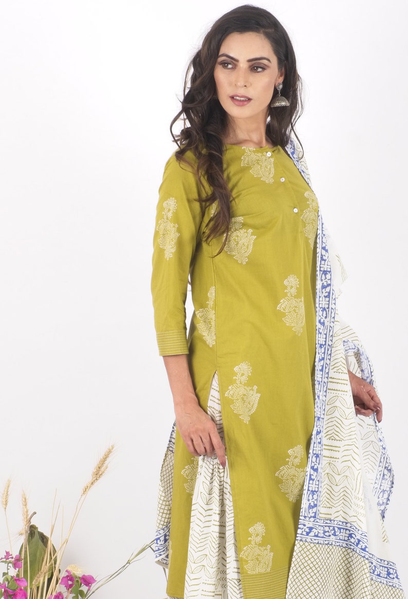 Mehendi Cotton Sharara Set