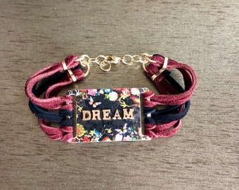 Dream suede lace cuff bracelet