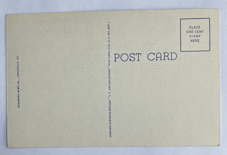 Cherokee Park by Curteich Old postcard 1942 Louisville Kentucky linen textured paper card