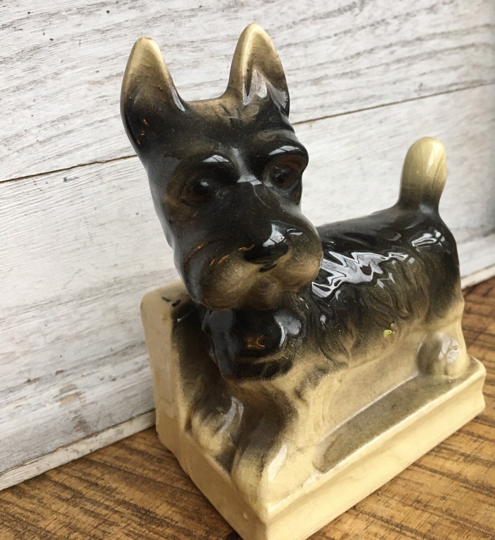 Scottie dog ceramic vintage bookend or paperweight. Vintage Etsy