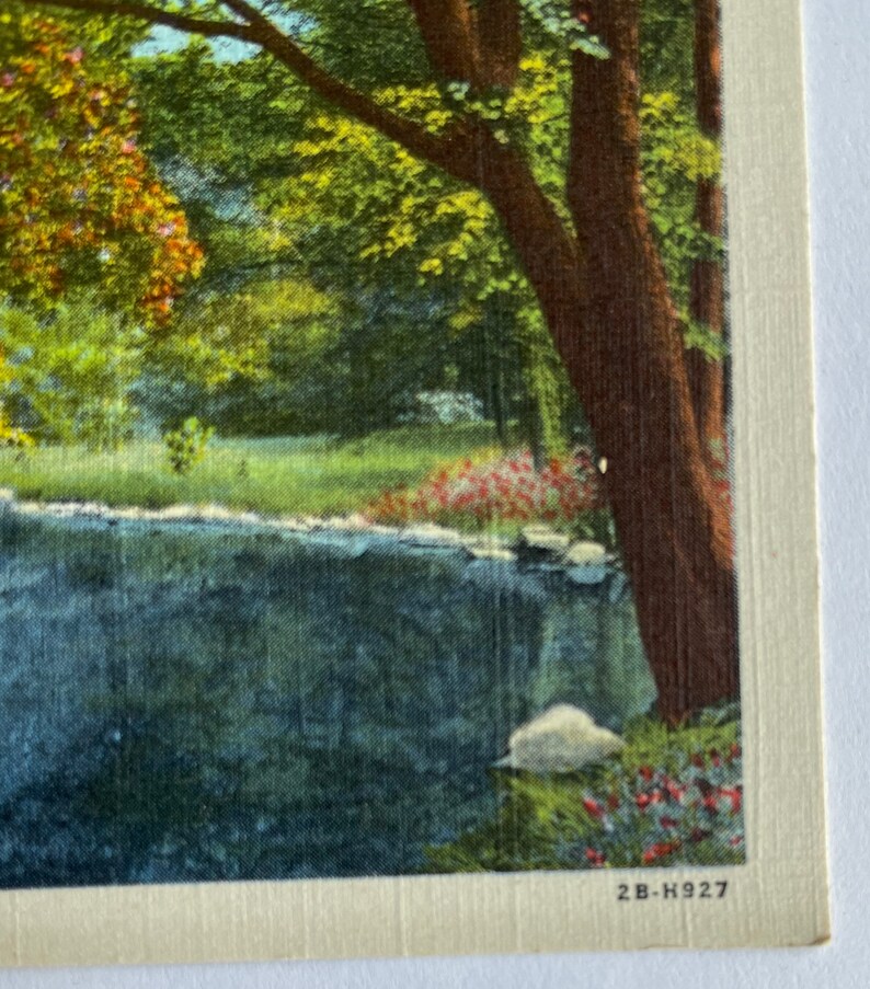 Cherokee Park by Curteich Old postcard 1942 Louisville Kentucky linen textured paper card