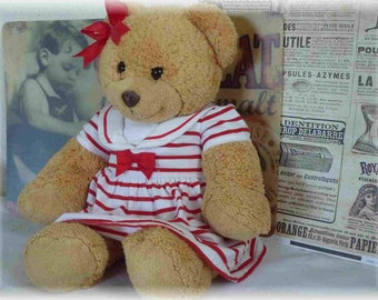 Refined gift, old teddy bear, navy teddy, gift, decoration, child's room
