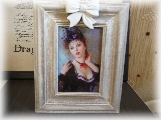 Cadre Shabby à Poser Cadre Romantique Une Belle Demoiselle Vintage