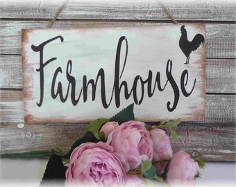 “Farmhouse” sign, wooden sign, decoration, entrance, country, gift