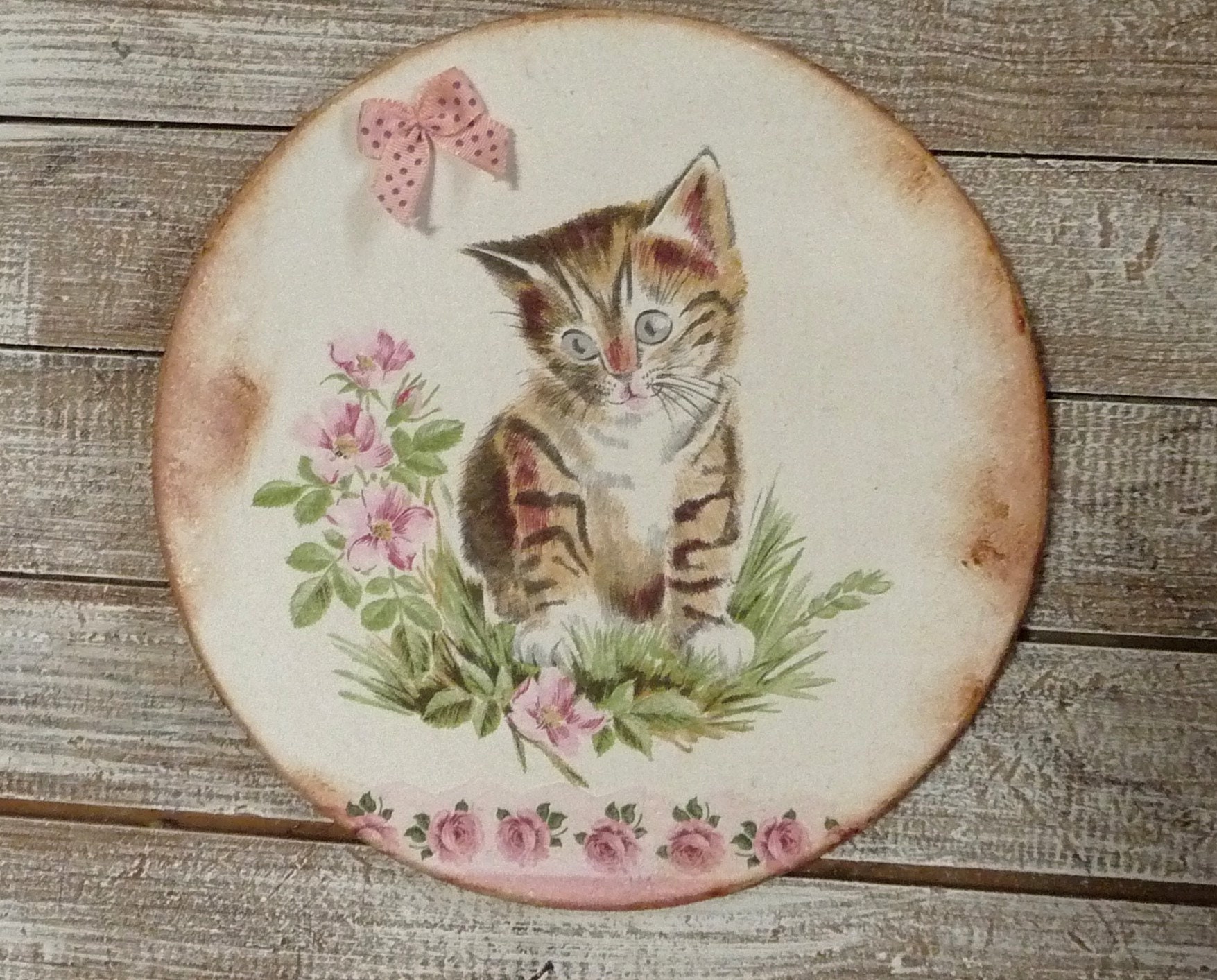 Déco Murale, Mignon Chaton, Liège, Nos Chers Animaux de Compagnie, Fait Main