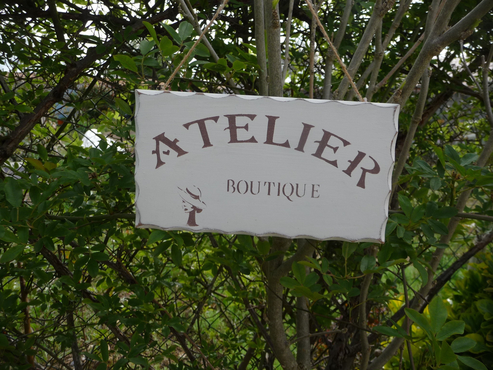 Plaque de Porte en Bois Atelier Boutique Plaque Vintage Atelier