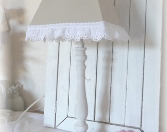 Lampe de style shabby à poser, vintage, romantique, fait main