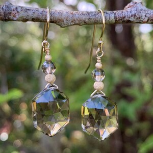 Smokey Quartz Gold Fill Earrings #AVEN159