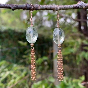 Prasiolite Rose Gold Fill Earrings #AVEN2180