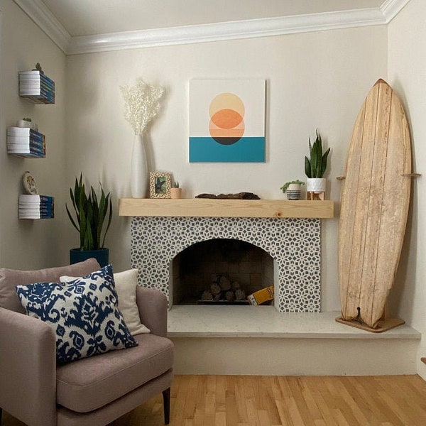 SMOOTH fireplace mantel, ANY size unstained and unsealed 48", 54", 60", 66", 72", 78", 84" floating shelf, mantel shelf, fireplace mantle