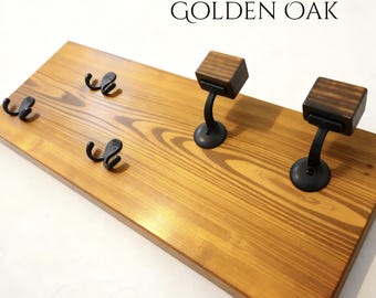 Rustic Wood Coat Rack Wall Mount | Hat & Coat Hook Rack | Handmade Pine Entryway Organizer | Farmhouse Wall Hooks | Florida Made