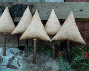 5 primitive christmas trees_bowl filler_holiday decor_rustic country decor_primitive garland_tree ornaments_home decor_primitive gifts