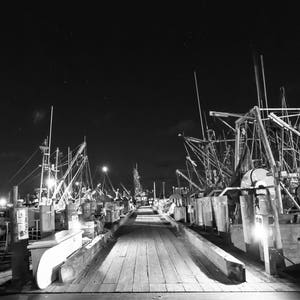Gosmans dock, Montauk-New York. Night photography, art, wall art.