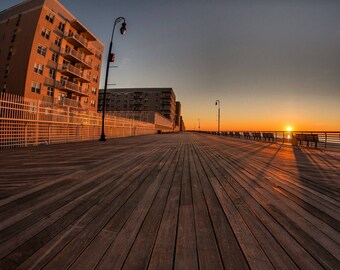 Long Beach NEW YORK Boardwalk. Wall art, photo print. Long Island.