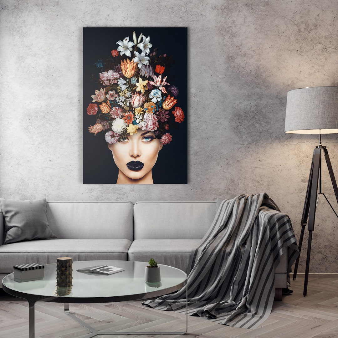 Flower Woman 2 Art Print Floral Female Poster Nature Home - Etsy
