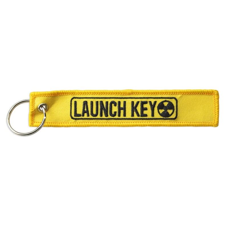 Nuclear Launch Yellow Remove Before Flight Style Key Chain 5.5 x 1 Motorcycle ATV Car Truck Keychain