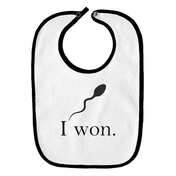 Ik Heb Gewonnen Sperma Grappige Katoen Terry Baby Slabbetje Etsy