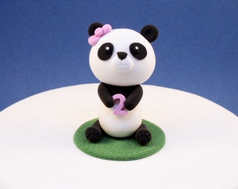 Panda Cake Topper, Keepsake Panda Cake Topper, Panda Birthday Cake Topper, Customise Birthday Cake Topper, Panda Clay Figurine, Clay Panda
