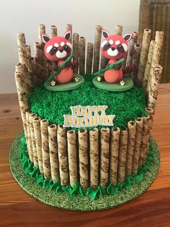 Topper De Gateau De Panda Rouge Figurine Rouge De Panda Etsy Canada