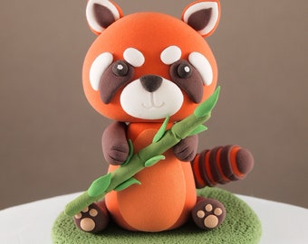 Red Panda Cake Topper, Red Panda Figurine, Customised Birthday Cake Topper, Clay Red Panda Cake Topper, 1st Birthday Cake Topper, Keepsake