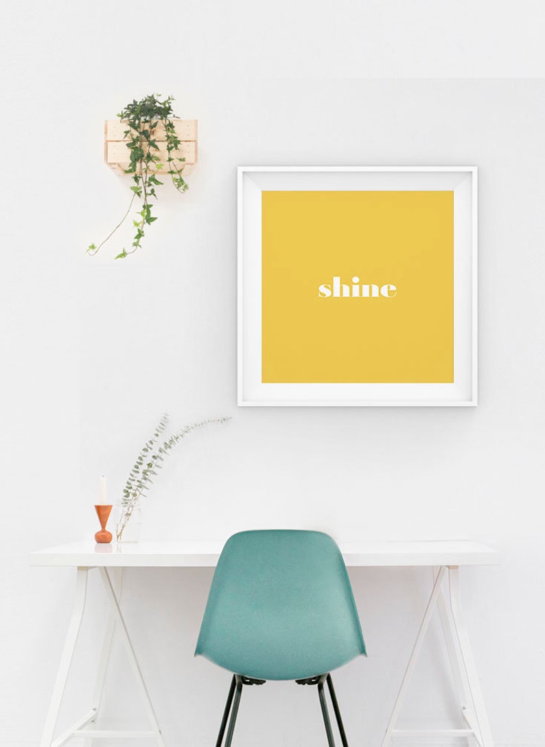 Yellow Large Inspirational Wall Art Motivational Minimalist Etsy