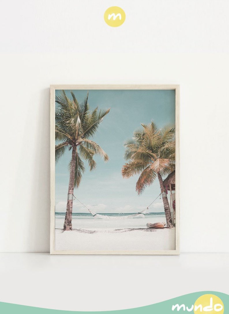 Coastal wall art printable Palm trees poster