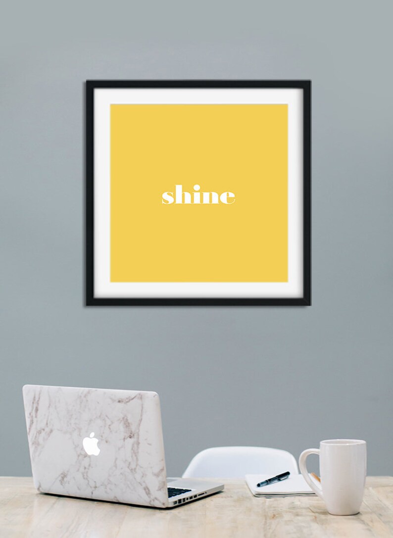 Yellow Large Inspirational Wall Art Motivational Minimalist Etsy