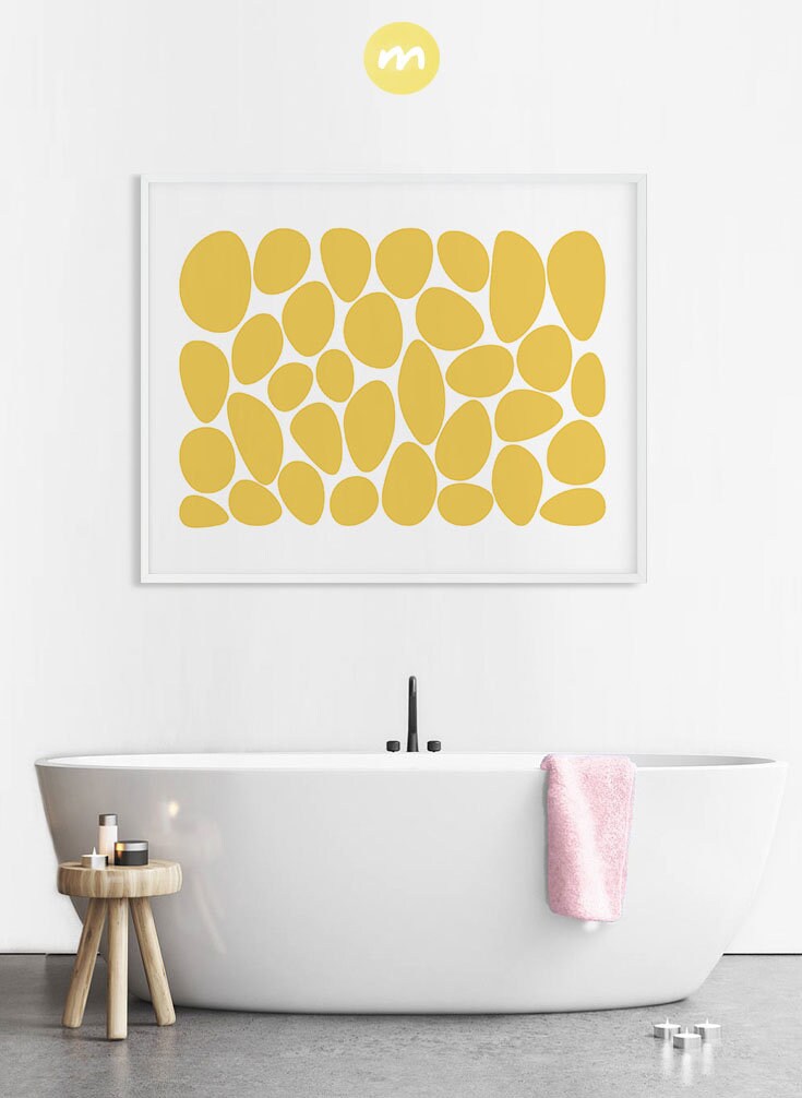 Yellow PRINTABLE Wall Art Abstract Large Geometric Art Print | Etsy