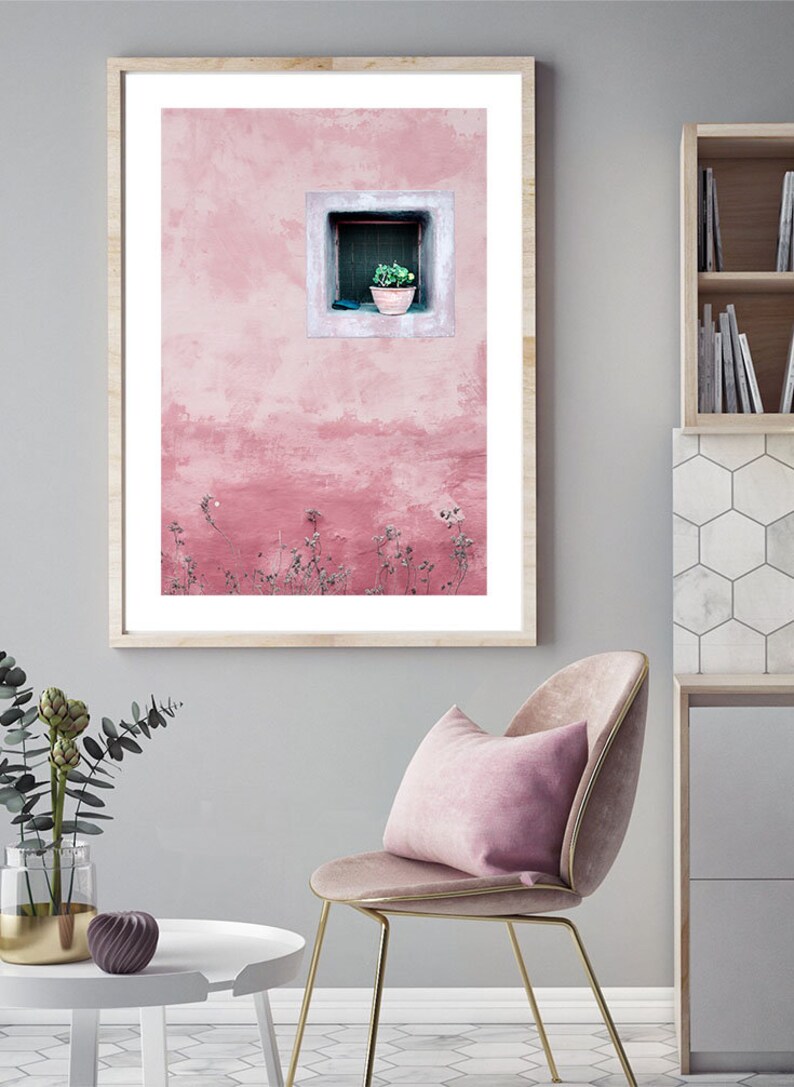Dusty pink wall art printable for boho farmhouse decor. Modern | Etsy
