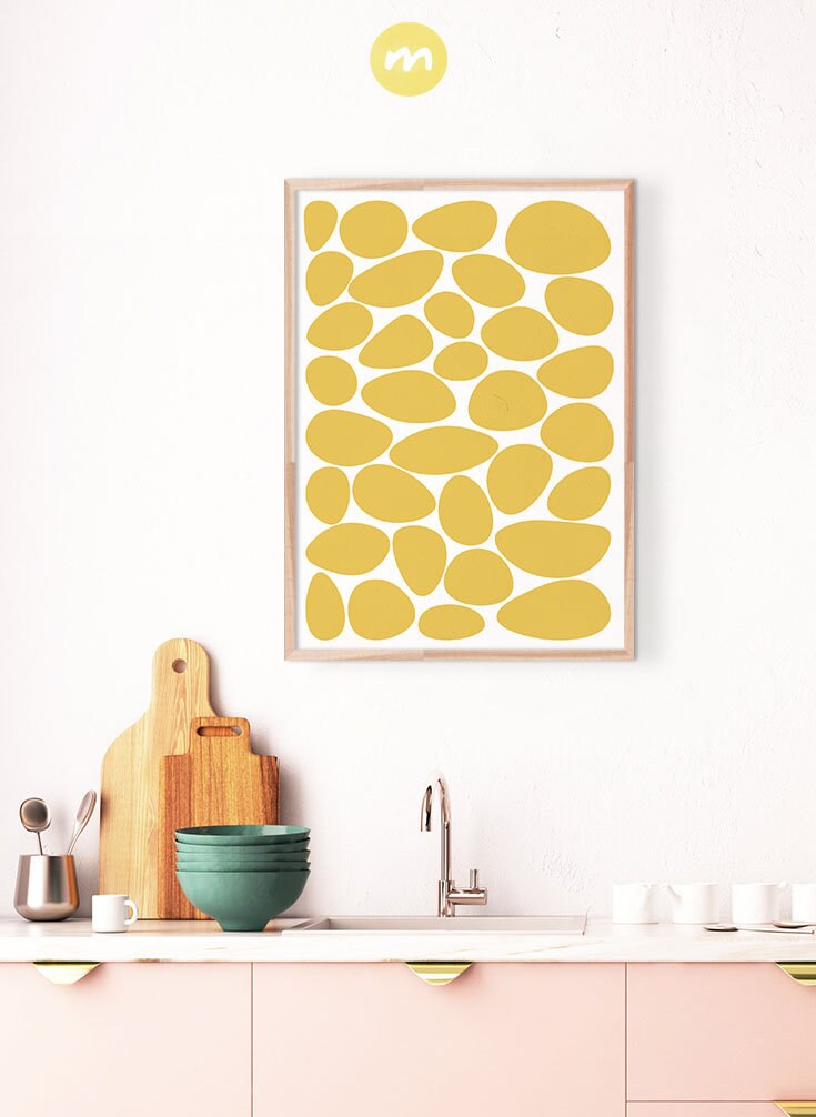 Yellow PRINTABLE Wall Art Abstract Large Geometric Art Print | Etsy