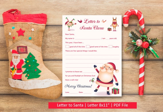 Letter to Santa Claus Printable christmas letter Dear Santa